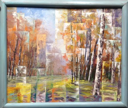 Gabriella Lucatello "Tutti i colori dell'autunno" 2009 Olio su tela cm 50x60...