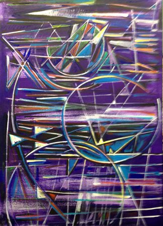 Attilio Lauricella "Viola d'attacco" 2016 Acrilico su tela cm 70x50 - Firma...