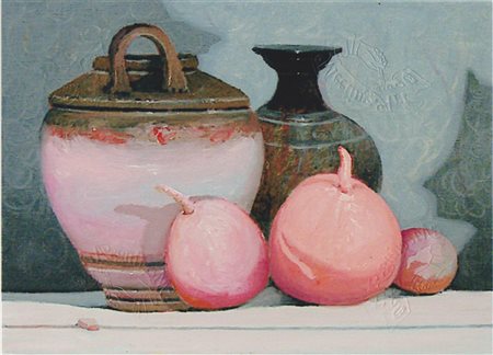 Goffredo Civitarese "Natura viva con brocche" Olio su tela cm 30x40 - Firma...