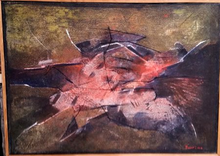 Salvatore Provino "Rocce" anni'90 Olio su tela cm 50x70 opera incorniciata -...