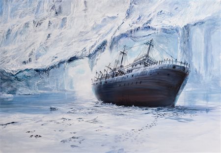 Mauro Pani "Naufragio tra i ghiacci" 2015 Acrilico su tela cm 70x100 - Firma...