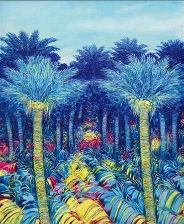 Andrea Quarto "Oasi" olio su tela cm 60x50 Autentica Galleria L'Alfiere-TO