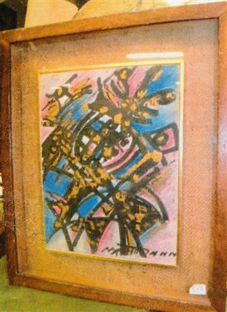 Umberto Mastroianni "Composizione" tecnica mista su cartone cm 35x25...