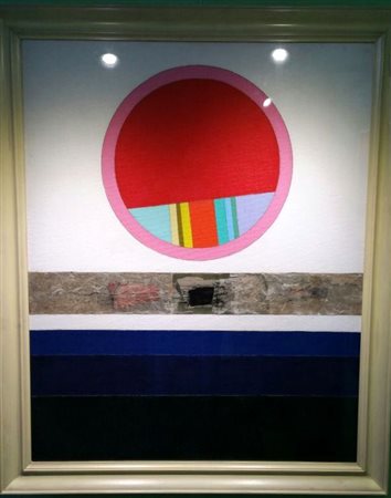 Eugenio Carmi "La mia bandiera" 2007 Acrilici, vernice e collage su tela di...