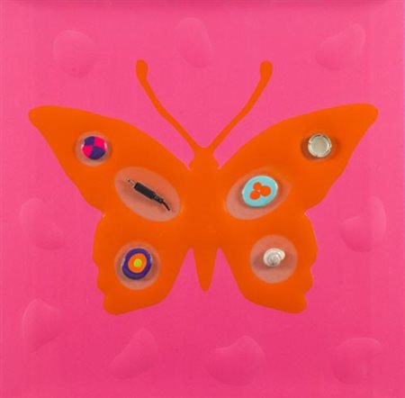 Renzo Nucara Crema 1955 Butterfly effect 2012, Legno, carta, smalto,resine ed...