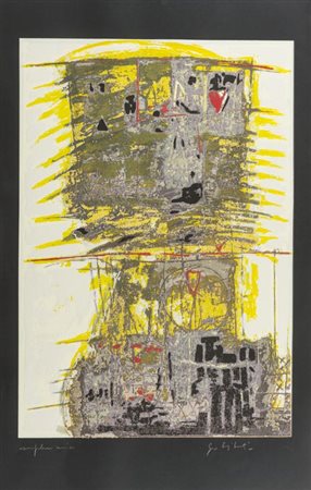 Giorgio Celiberti Udine 1929 Senza titolo , Tecnica mista di cm. 78x54, su...