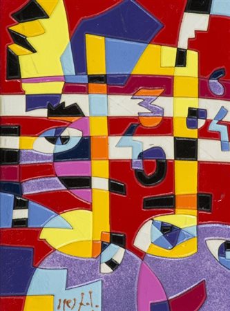 Ugo Nespolo Mosso Santa Maria (Bi) 1941 Accordo, Acrilici su legno inciso,...