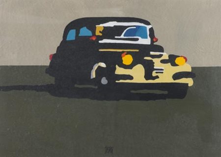 Fabio De Poli Genova 1947 Auto , Olio su cartone telato, cm. 50x70, Firmato...