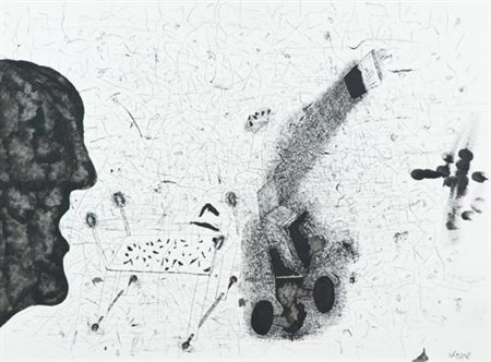 Renato Ranaldi Firenze 1941 Paroline 1989, China su carta, cm. 56x76, Firma e...