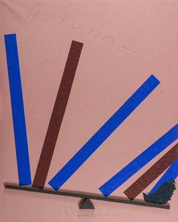 Aldo Mondino Torino 1938 2005 Autunno , Acrilico e legno e su tela, cm....