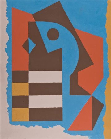 Leon Gischia Dax 1903 1991 La maglia rigata 1971, Olio su tela, cm. 81x65,...