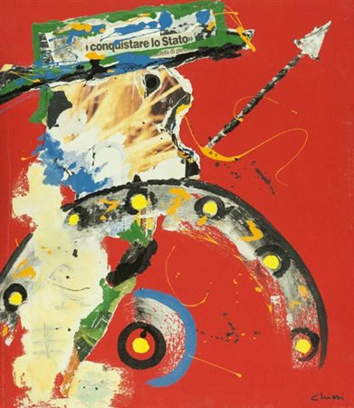 Giorgio Chiesi Felina 1941 Senza titolo , Collage e smalti su tela, cm....