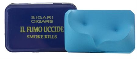 Giuseppe Amadio Todi (Pg) 1944 Smoke Kills , Tela estroflessa, cm. 9,5x14...