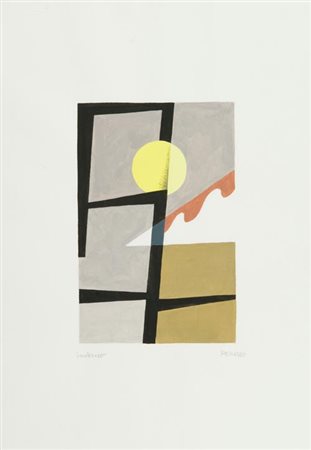 Osvaldo Peruzzi Milano 1907 2004 Inverno , Tempera di cm. 22,5x15, su carta...