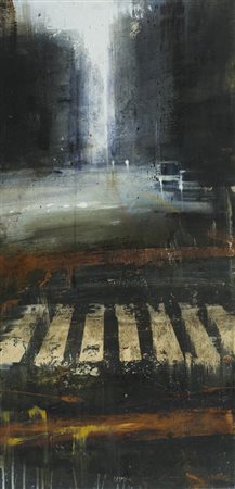 Daniele Cestari Ferrara 1983 Yellow Horizon 2012, Olio su tela, cm. 80x40,...