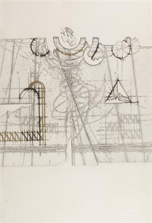 Walter Valentini Pergona (Pu) 1928 Senza titolo , Calcografia su carta a...