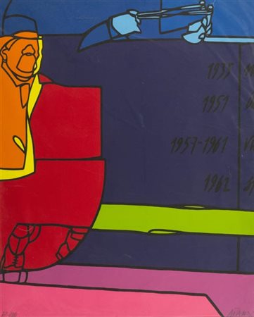 Valerio Adami Bologna 1935 Senza titolo , Serigrafia su carta, cm. 75x60, es....