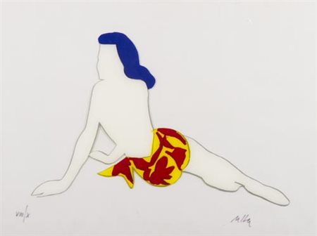 Marco Lodola Dorno (Pv) 1955 Figura , Serigrafia su perspex, cm. 45x60, es....