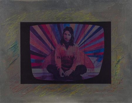 Franco Angeli Roma 1935 1988 Isabella , Serigrafia su cartoncino, cm. 61x80,...