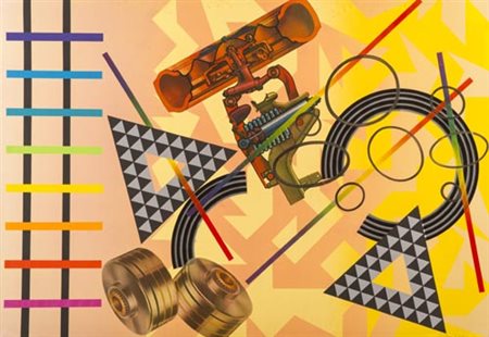 Peter Phillips Birmingam 1939 Senza titolo 1974, Serigrafia e collage su...