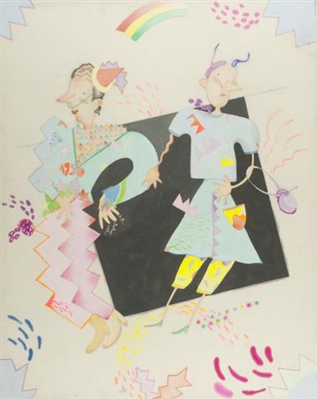 Luca Alinari Firenze 1943 Senza titolo anni '80, Olio e tecnica mista su...