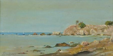 Piero Vaccari Livorno 1926 Livorno 1997 Marina Antignano , Olio su cartone...