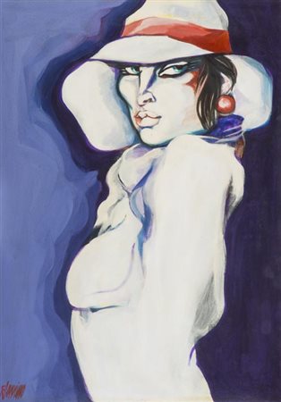 Natale Filannino Reggio Calabria 1926 Figura di donna , Olio su tela, cm....