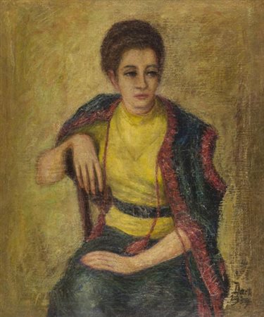 Franco Dani 1895 1981 Figura di donna 1939, Olio su tela, cm. 84x70 Firma e...