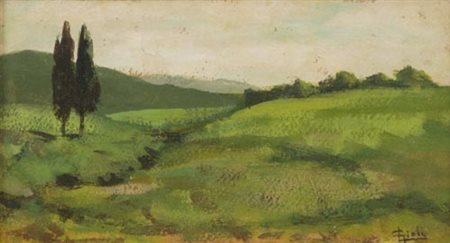 Luigi Gioli San Frediano a Settimo (Pi) 1854 Firenze 1947 Paesaggio , Olio su...