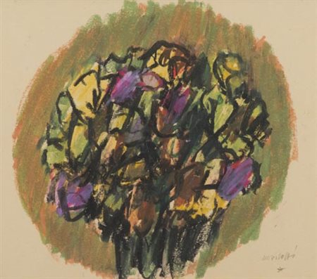 Ennio Morlotti Lecco 1910 Milano 1992 Rose 1990, Pastelli policromi su carta...