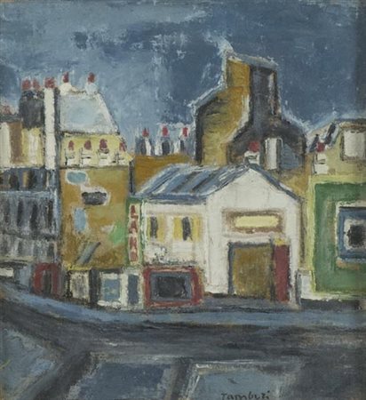 Orfeo Tamburi Jesi (An) 1910 Parigi 1994 Rue Turbigo 1970, Olio su tela...