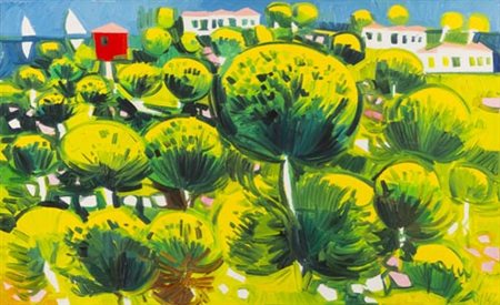 Athos Faccincani Peschiera del Garda (Vr) 1951 Paesaggio , Olio su tela , cm....