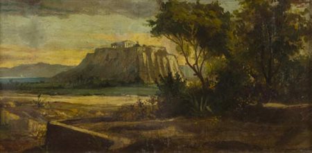 Salvatore Fergola Napoli 1799 1874 Castel Sant'Elmo - Napoli , Olio su...