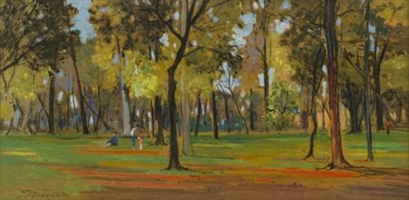 Piero Vaccari Livorno 1926 Livorno 1997 Pineta 1981, Olio su tavola, cm....