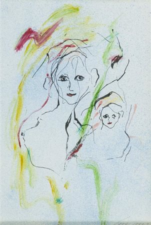 Ernesto Treccani Milano 1920 2009 Maternità 1988, Tecnica mista su...