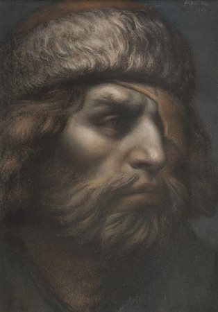 Antonin Ruzicka Volto 1924, Pastelli su carta, cm. 52x36 Firma e data in alto...