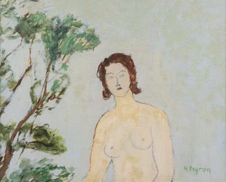 Guido Peyron Firenze 1898 1960 Senza titolo , Olio su tavola, cm. 47,5x59...