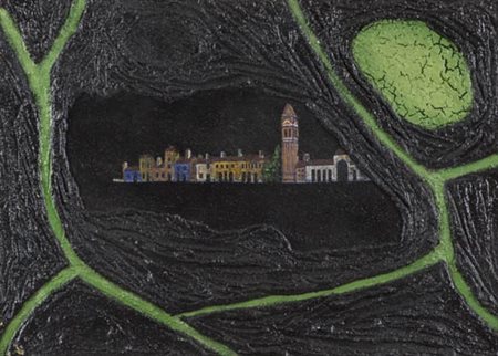 Mario Paschetta Milano 1949 Burano 1997, Olio e tecnica mista su tela...