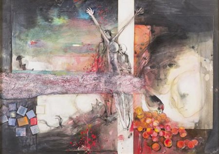 Guerrino Bardeggia Gabicce Mare (PU) 1937 Momento di vita 1995 , Collage e...