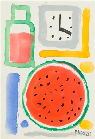 Osvaldo Peruzzi Milano 1907 2004 Composizione anni '90, Tecnica mista su...