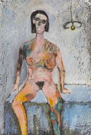 Giorgio Chiesi Felina 1941 Senza titolo , Collage e smalti su carta a mano,...