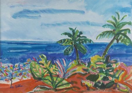 Alfredo Fabbri Grosseto 1926 2010 Marina , Olio su tela, cm. 50x70 Firmato in...