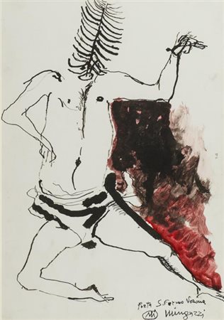 Luciano Minguzzi Bologna 1911 2004 Porta San Fermo - Verona , Tecnica mista...