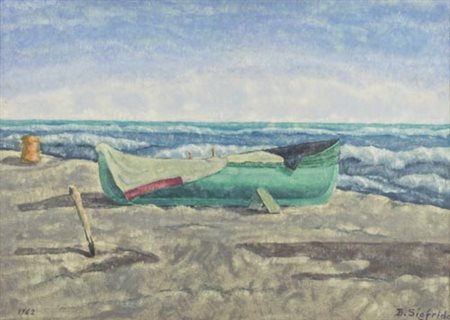 Sigfrido Bartolini Pistoia 1932 2007 Marina 1962, Olio su tavola, cm. 50x70...