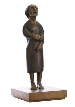 Giuliano Vangi Barberino di Mugello 1931 Figura 1972, Scultura in bronzo e...