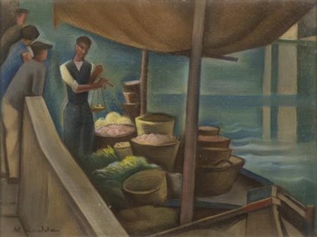 Marius Ledda Cagliari 1880 Roma 1969 Senza titolo , Pastelli su cartone, cm....