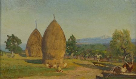 Giovanni Malesci Firenze 1884 Milano 1969 Dintorni Livornesi 1928, Olio su...