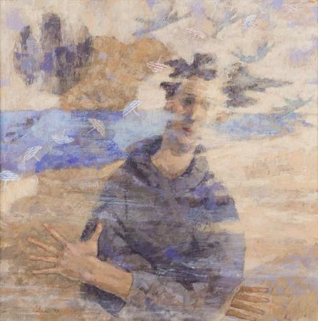 Giampaolo Talani San Vincenzo 1955 Un forte vento di mare 1999, Olio su...