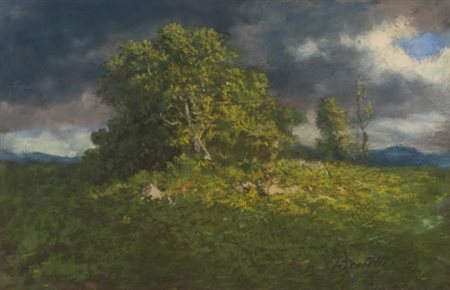 Renato Bertelli Lastra a Signa 1900 Firenze 1974 Paesaggio , Tecnica mista su...