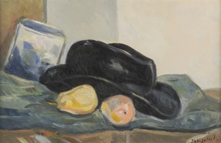 Corrado Zanzotto Pieve di Soligo 1903 1980 Natura morta , Olio su tavola, cm....